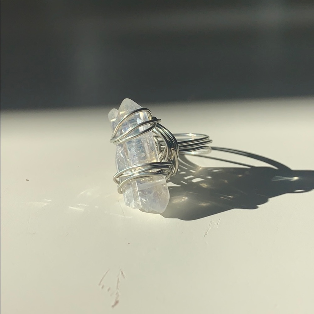 handmade crystal wrapped ring 🧿